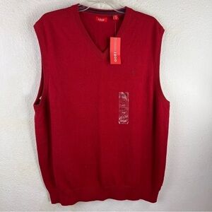 IZOD Rust Mens Knitted Cotton Vest. NWT. 26” Pit2Pit. 30” Shoulder to Hem.